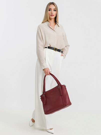 Женская сумка Dr.Koffer из натуральной кожи бордовая