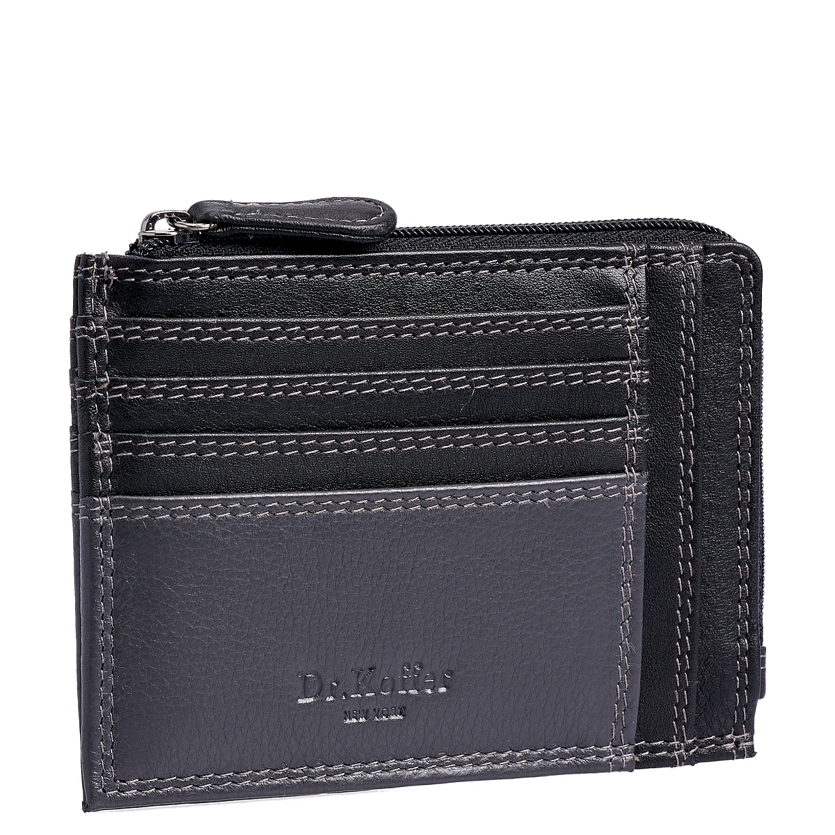 Кредитница Dr.Koffer из натуральной кожи черная