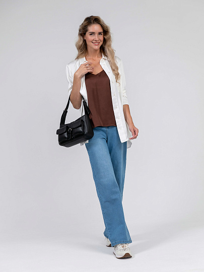 Женская сумка Dr.Koffer из натуральной кожи черная