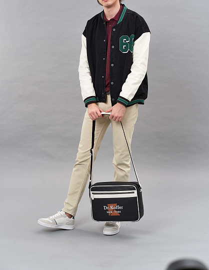 Сумка через плечо Dr.Koffer из натуральной кожи черная