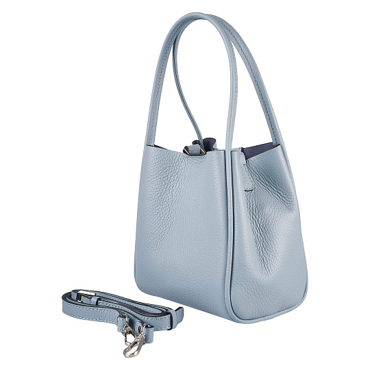 Женская сумка Dr. Koffer из натуральной кожи голубая
