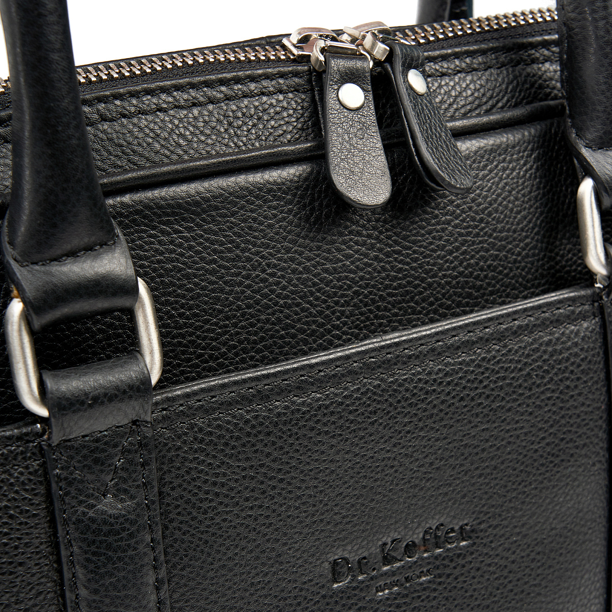 Деловая сумка Dr.Koffer из натуральной кожи черная