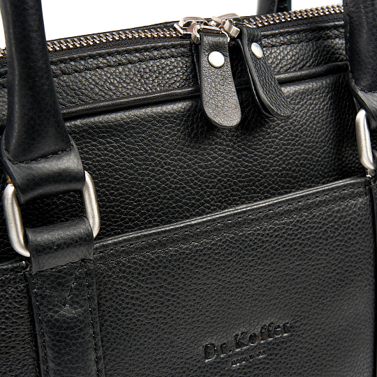 Деловая сумка Dr.Koffer из натуральной кожи черная