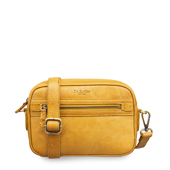 Сумка через плечо Dr.Koffer из натуральной кожи желтая