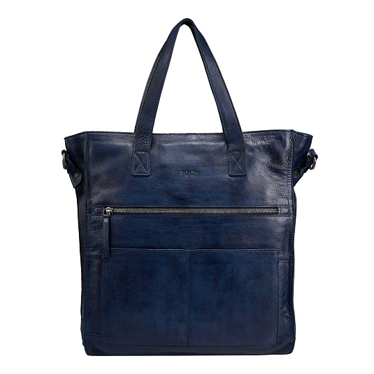 Деловая сумка Dr.Koffer из натуральной кожи синяя