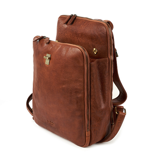 Рюкзак Dr.Koffer из натуральной кожи светло-коричневый
