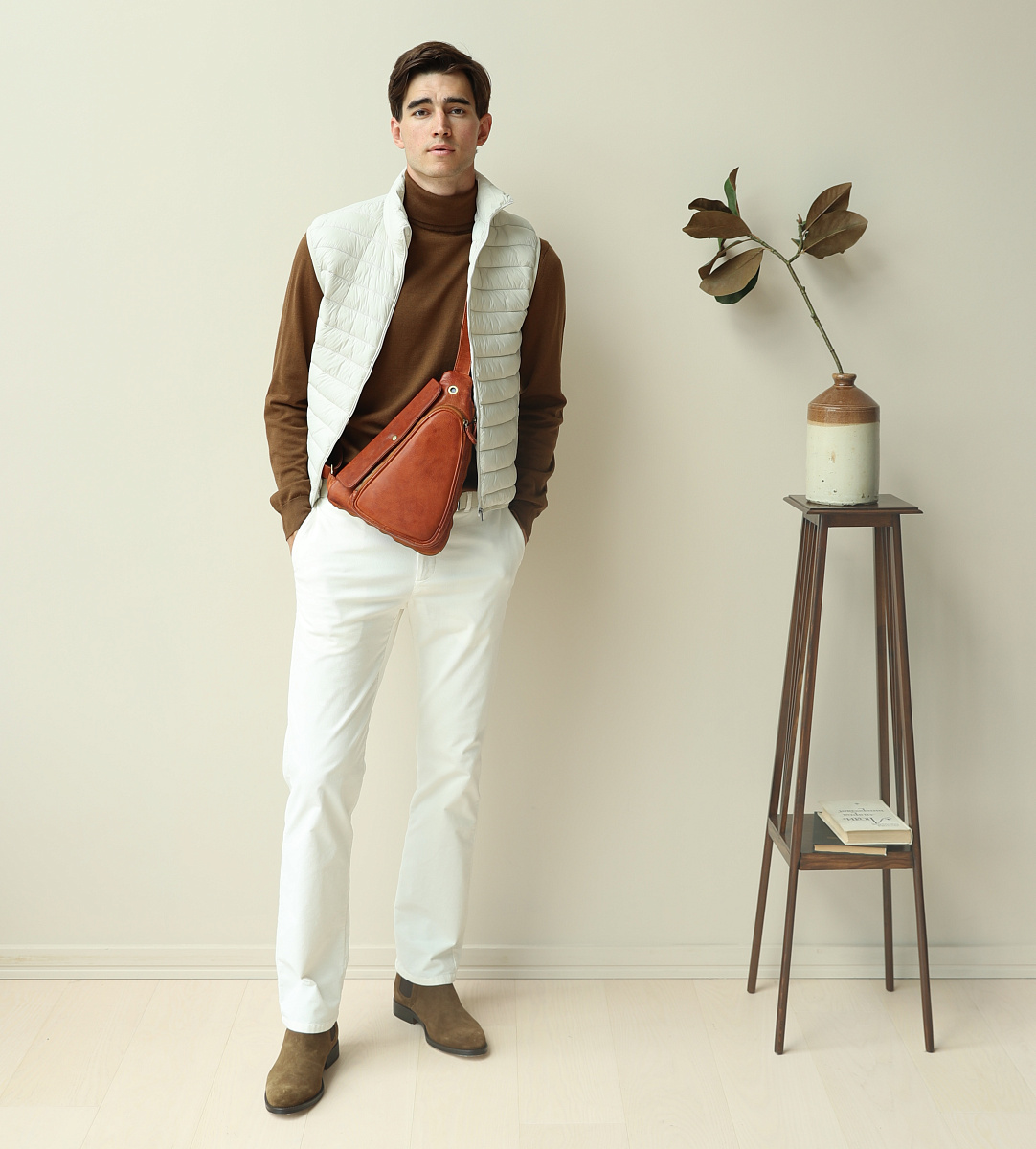 Рюкзак Dr.Koffer из натуральной кожи светло-коричневый