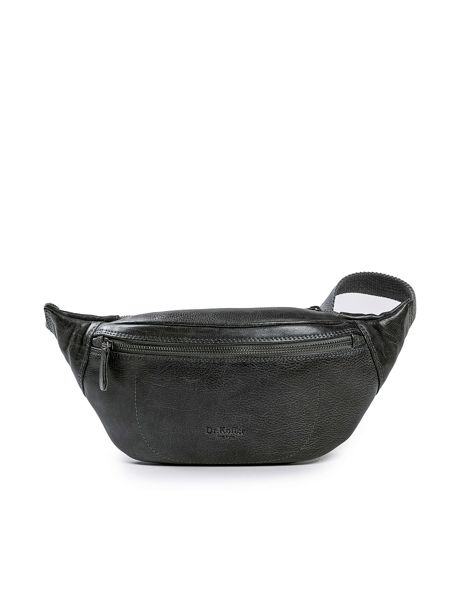 Сумка на пояс Dr. Koffer из натуральной кожи серая