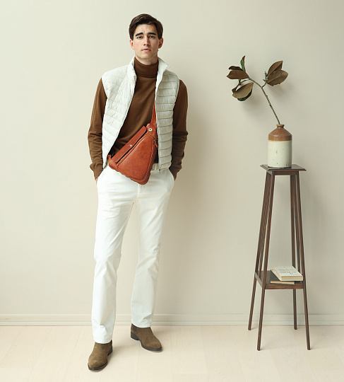 Рюкзак Dr.Koffer из натуральной кожи светло-коричневый