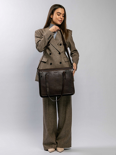 Женская сумка Dr.Koffer из натуральной кожи коричневая