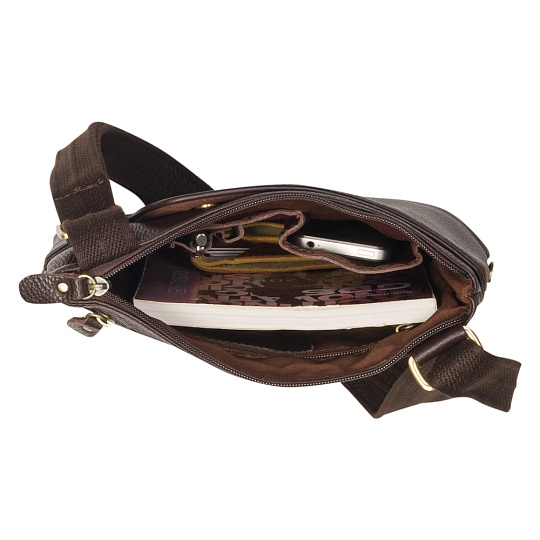 Сумка через плечо Dr.Koffer из натуральной кожи коричневая