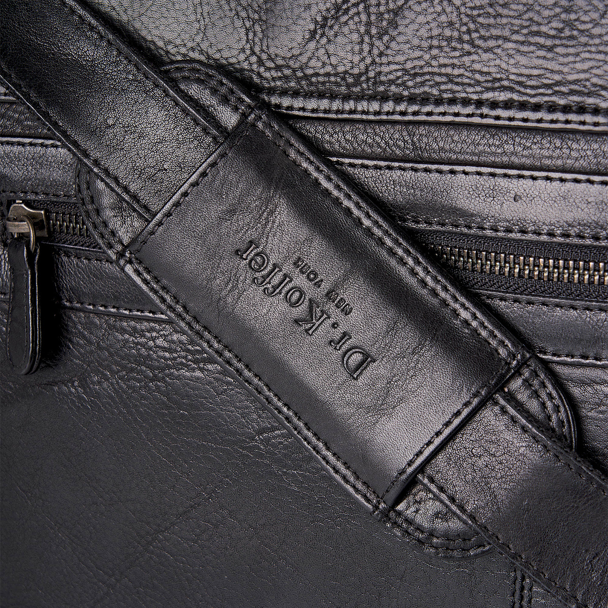 Сумка через плечо Dr.Koffer из натуральной кожи черная