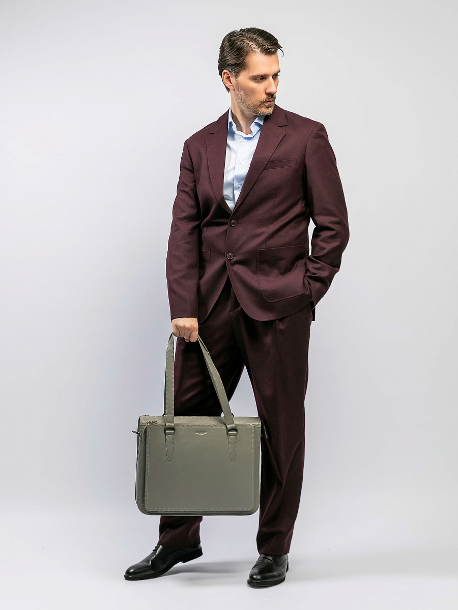 Женская сумка Dr.Koffer из натуральной кожи серая