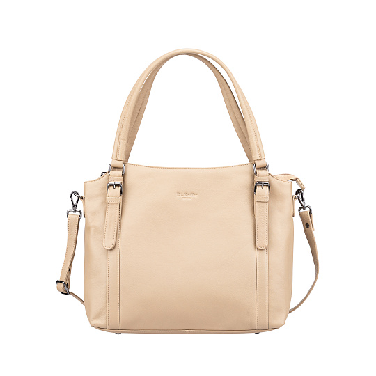 Женская сумка Dr.Koffer из натуральной кожи бежевая