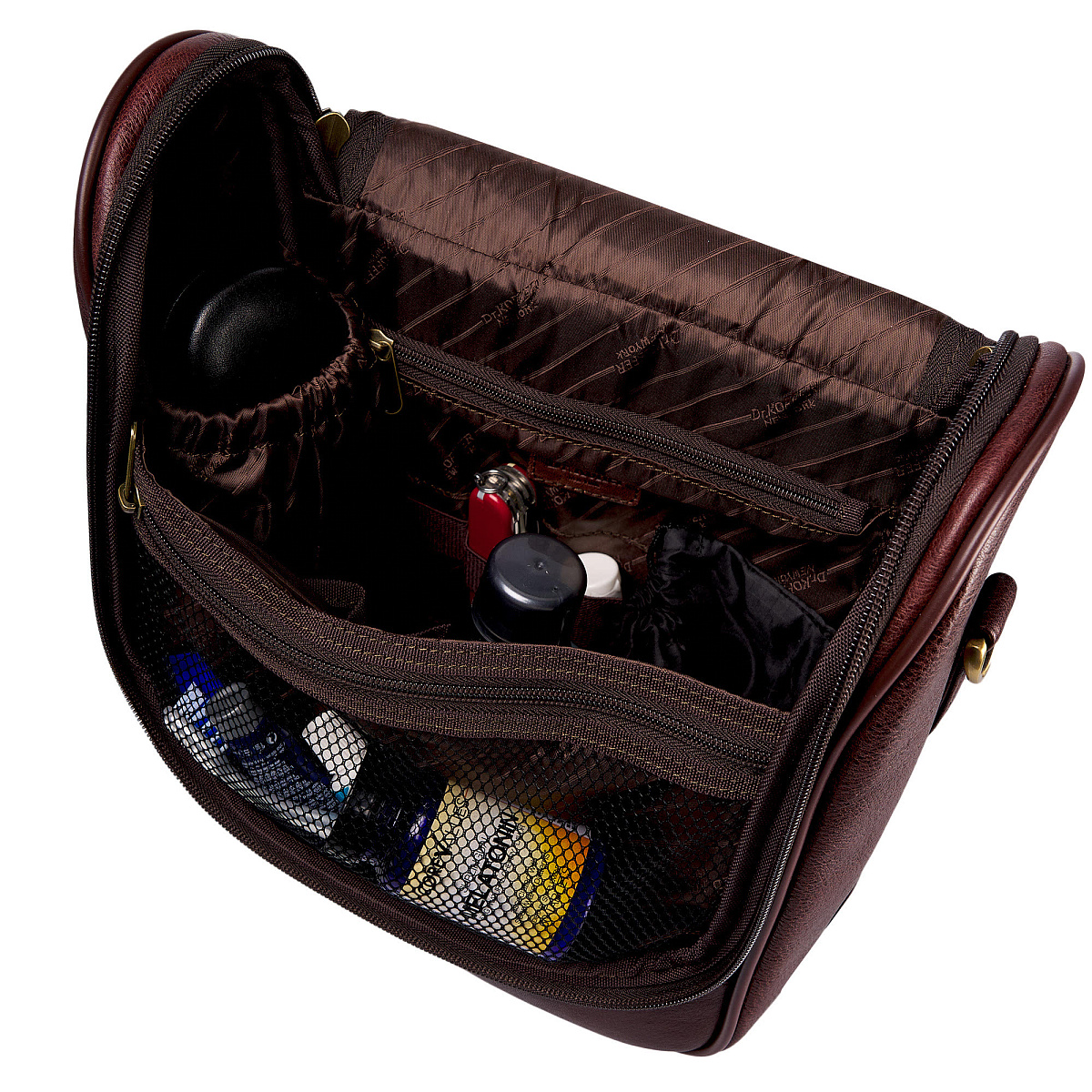 Бьюти-кейс несессер Dr. Koffer из натуральной кожи коричневый