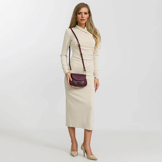 Женская сумка Dr. Koffer из натуральной кожи бордовая