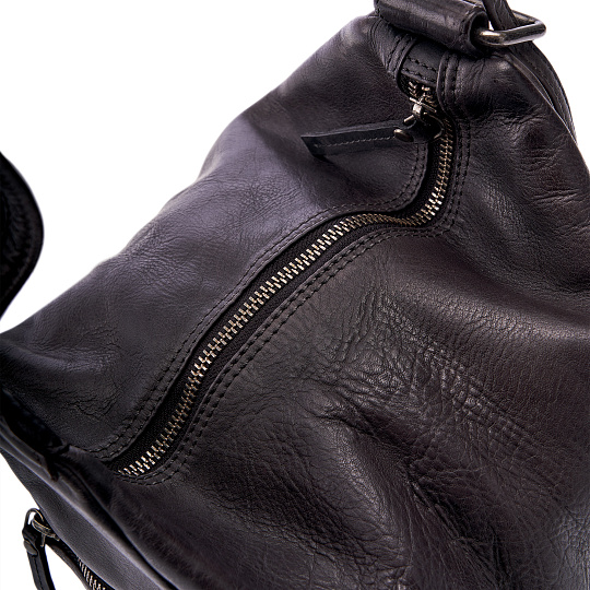 Сумка через плечо Dr.Koffer из натуральной кожи темно-серая