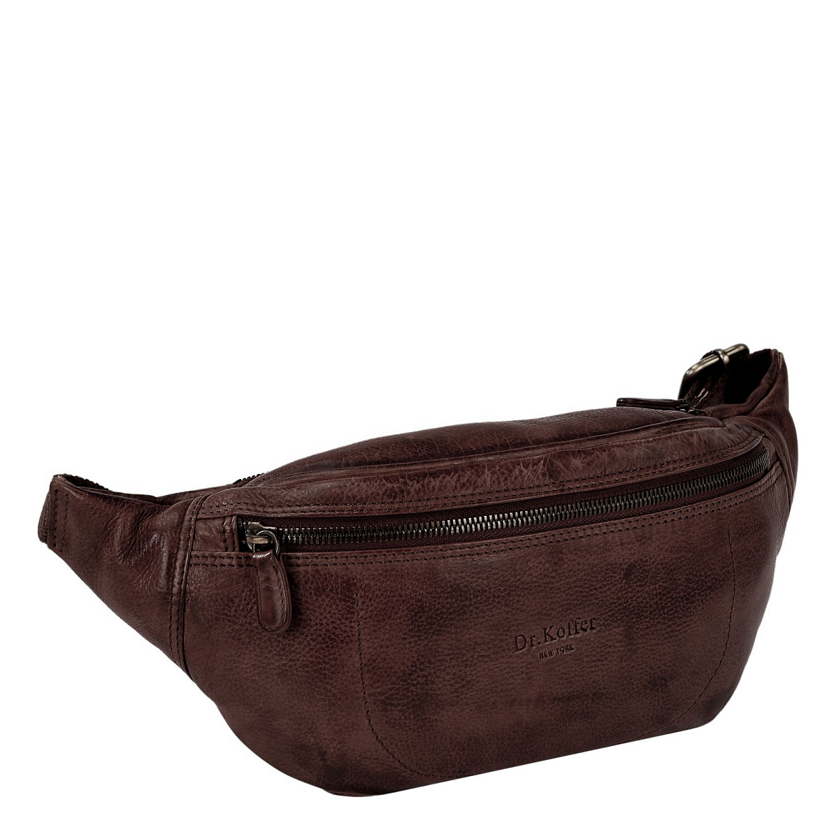 Сумка на пояс Dr. Koffer из натуральной кожи коричневая