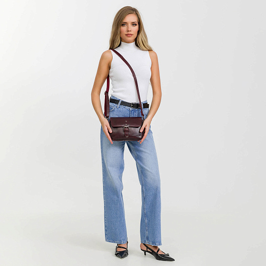 Женская сумка Dr. Koffer из натуральной кожи бордовая