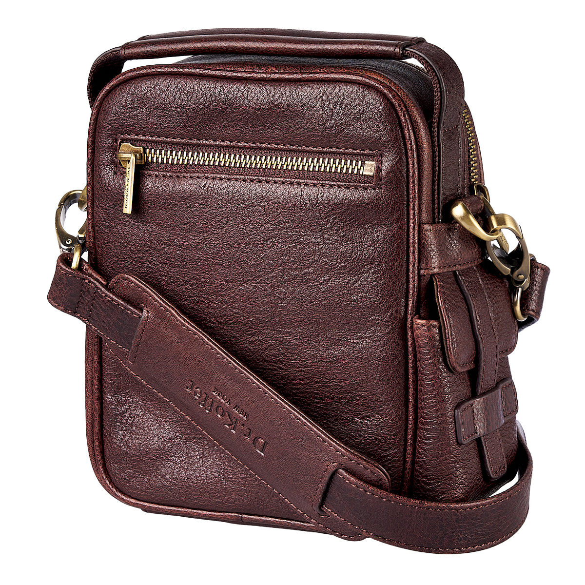 Сумка через плечо Dr.Koffer из натуральной кожи коричневая
