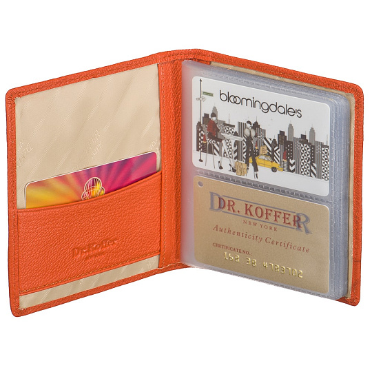 Визитница Dr.Koffer из натуральной кожи оранжевая