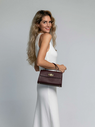 Женская сумка Dr.Koffer из натуральной кожи бордовая