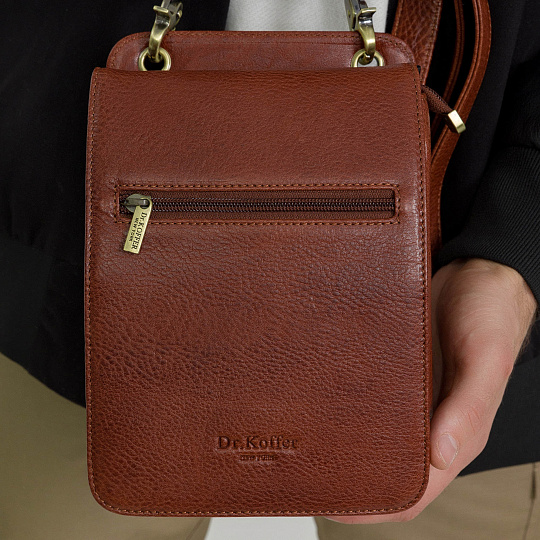 Сумка через плечо Dr.Koffer из натуральной кожи коричневая
