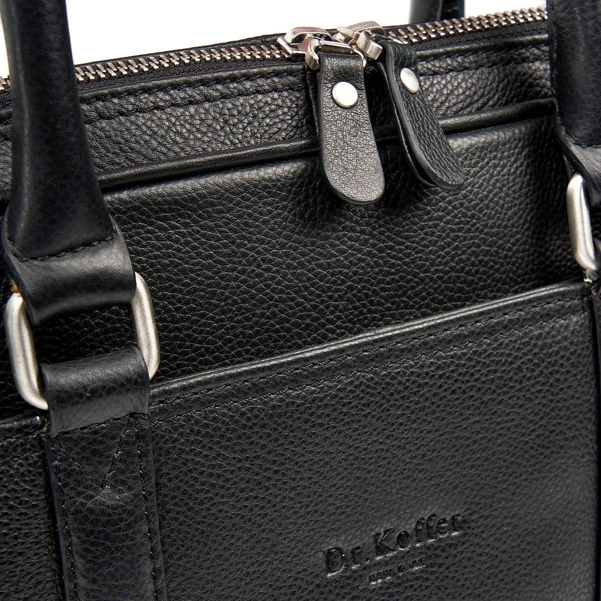 Деловая сумка Dr.Koffer из натуральной кожи черная