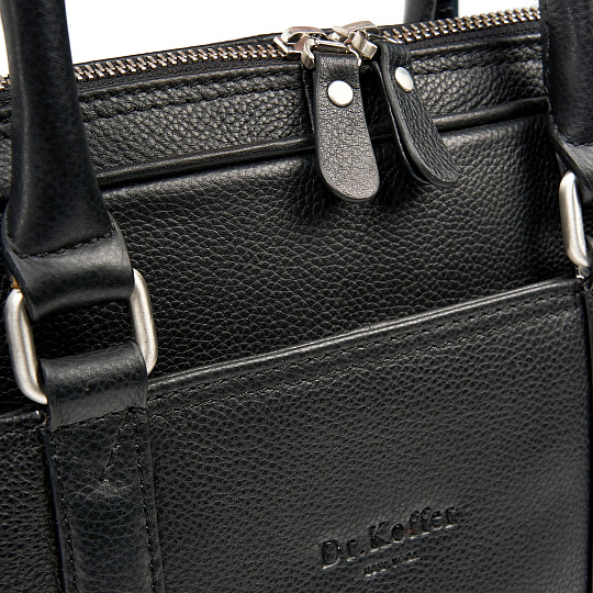 Деловая сумка Dr.Koffer из натуральной кожи черная
