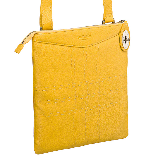 Сумка через плечо Dr.Koffer из натуральной кожи желтая