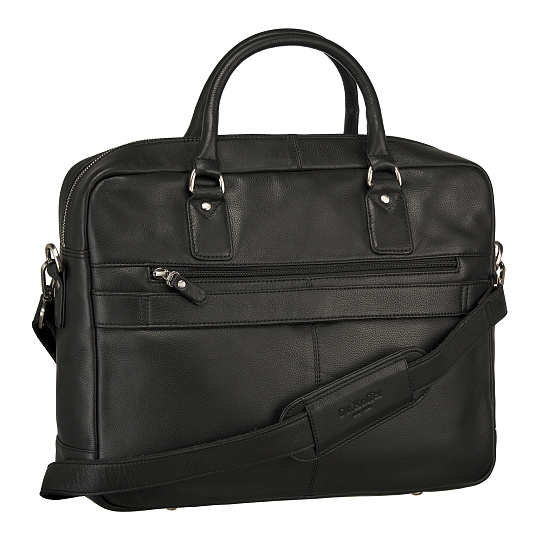 Деловая сумка Dr.Koffer из натуральной кожи черная