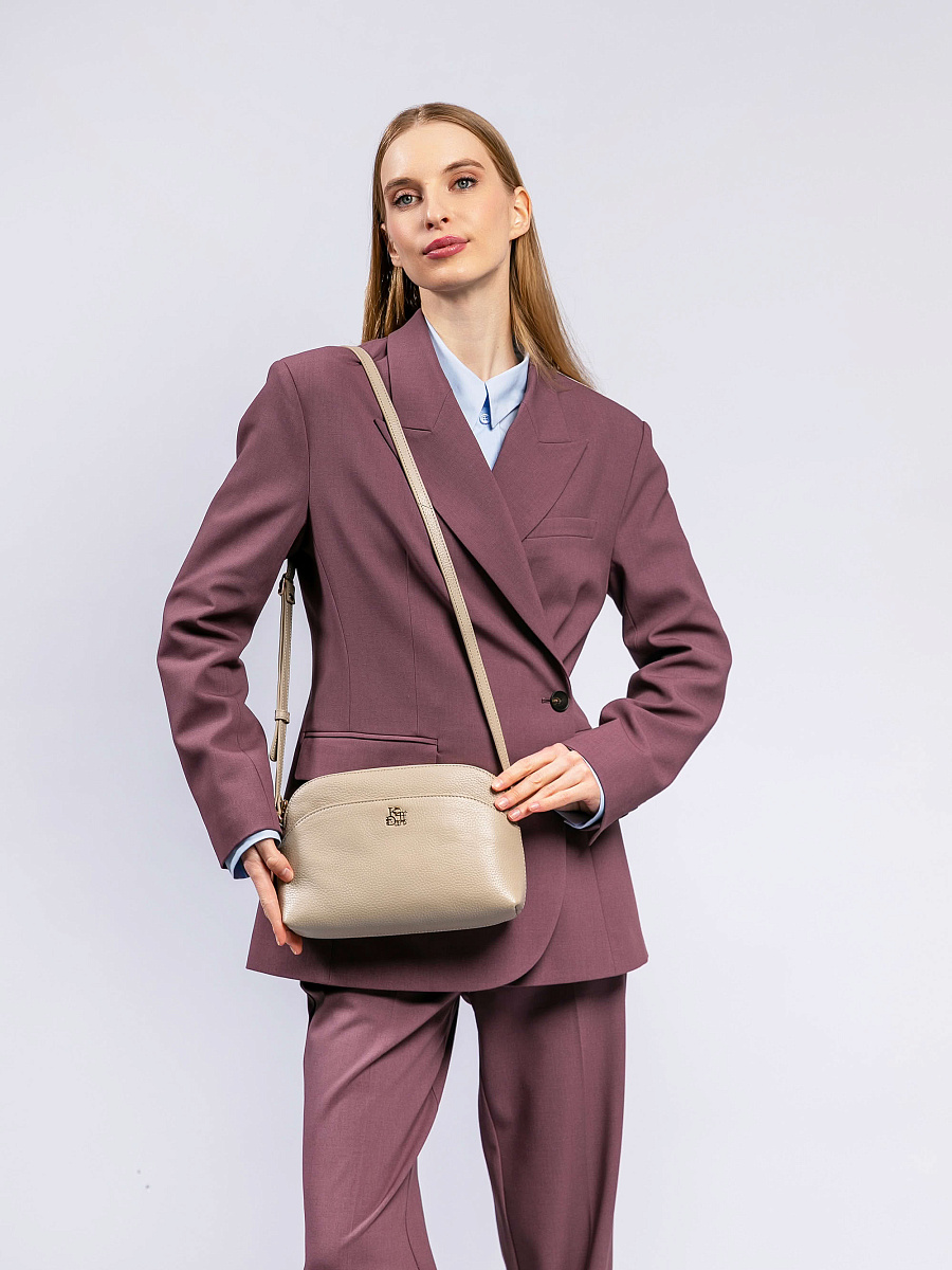 Женская сумка Dr. Koffer из натуральной кожи бежевая