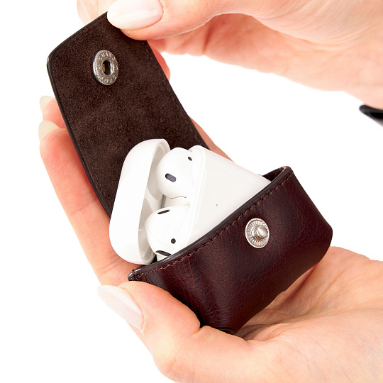 Чехол для AirPods из натуральной кожи коричневый Dr.Koffer