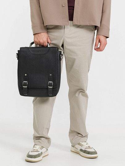 Деловая сумка Dr.Koffer из натуральной кожи черная