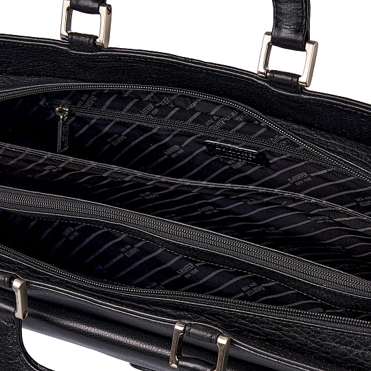 Портфель Dr.Koffer из натуральной кожи черный