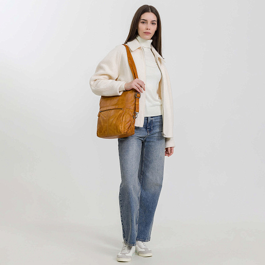 Сумка через плечо Dr.Koffer из натуральной кожи коричневая