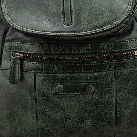 Рюкзак Dr.Koffer из натуральной кожи зеленый