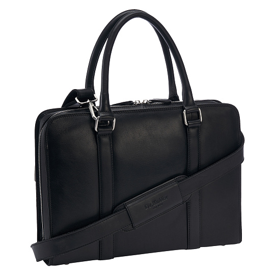 Деловая сумка Dr.Koffer из натуральной кожи черная