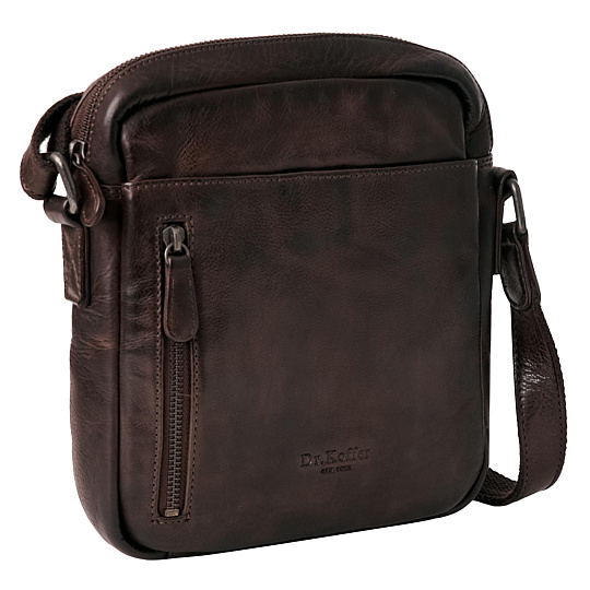 Сумка через плечо Dr.Koffer из натуральной кожи коричневая