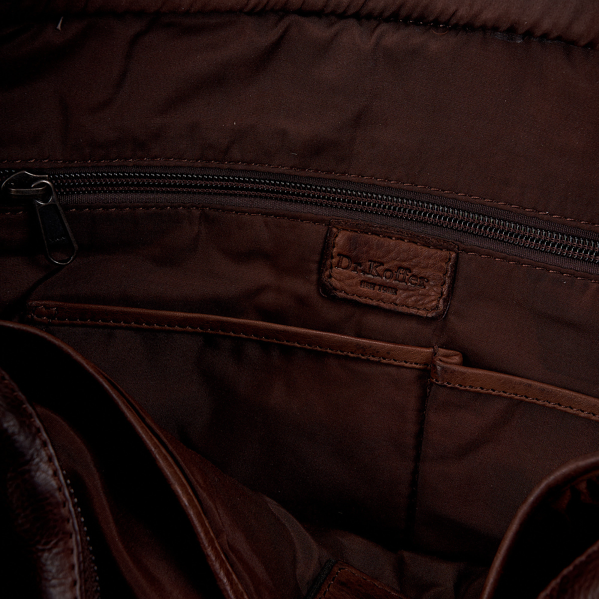 Деловая сумка Dr.Koffer из натуральной кожи темно-коричневая