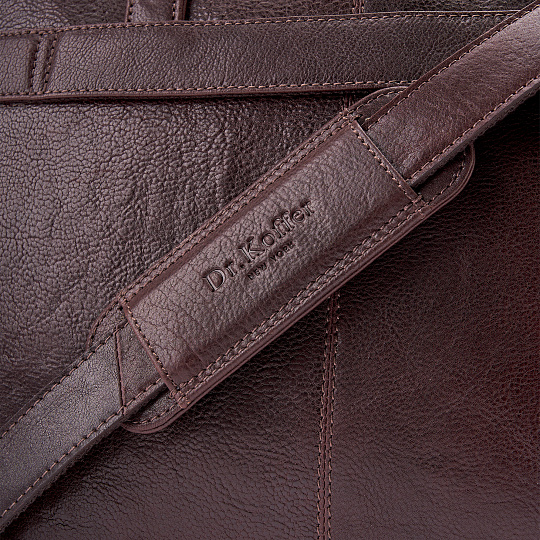 Деловая сумка Dr.Koffer из натуральной кожи темно-коричневая