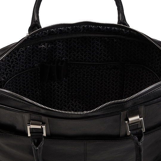 Деловая сумка Dr.Koffer из натуральной кожи черная