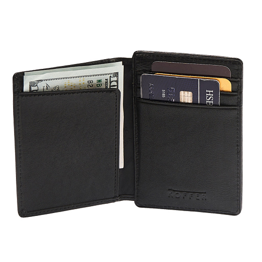 Визитница Dr.Koffer из натуральной кожи черная