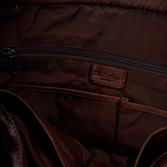 Деловая сумка Dr.Koffer из натуральной кожи темно-коричневая