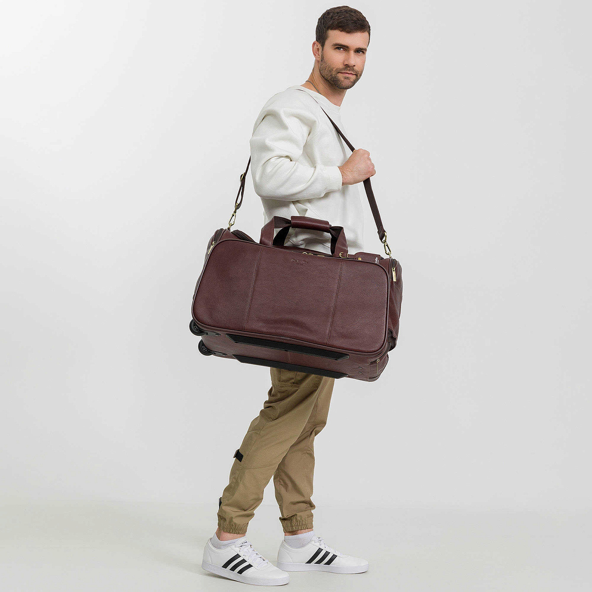 Сумка дорожная на колесах Dr.Koffer из натуральной кожи