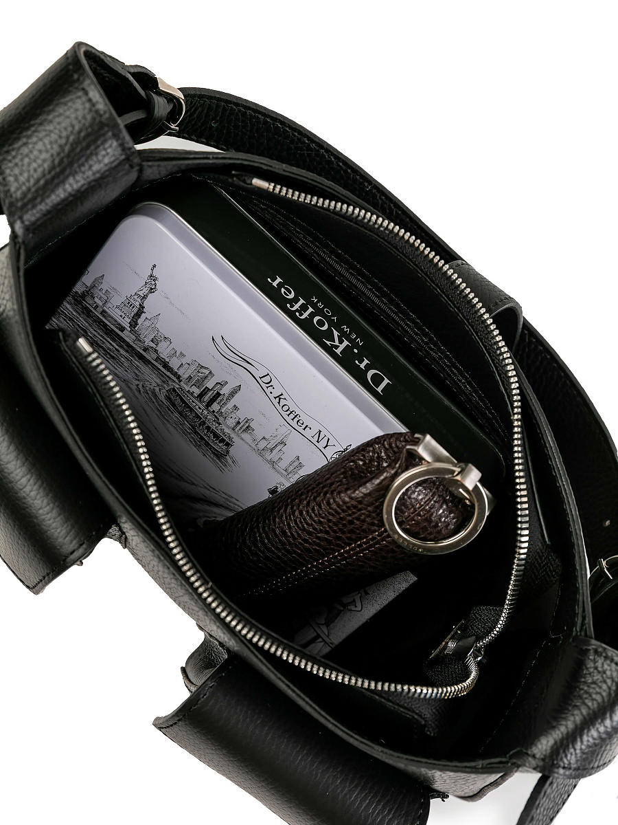 Женская сумка Dr.Koffer из натуральной кожи черная