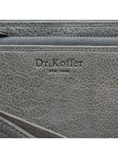 Портмоне Dr.Koffer из натуральной кожи серое