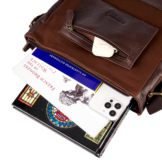 Сумка через плечо Dr.Koffer из натуральной кожи коричневая