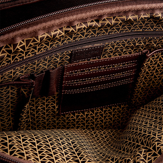 Портфель Dr.Koffer из натуральной кожи темно-коричневый