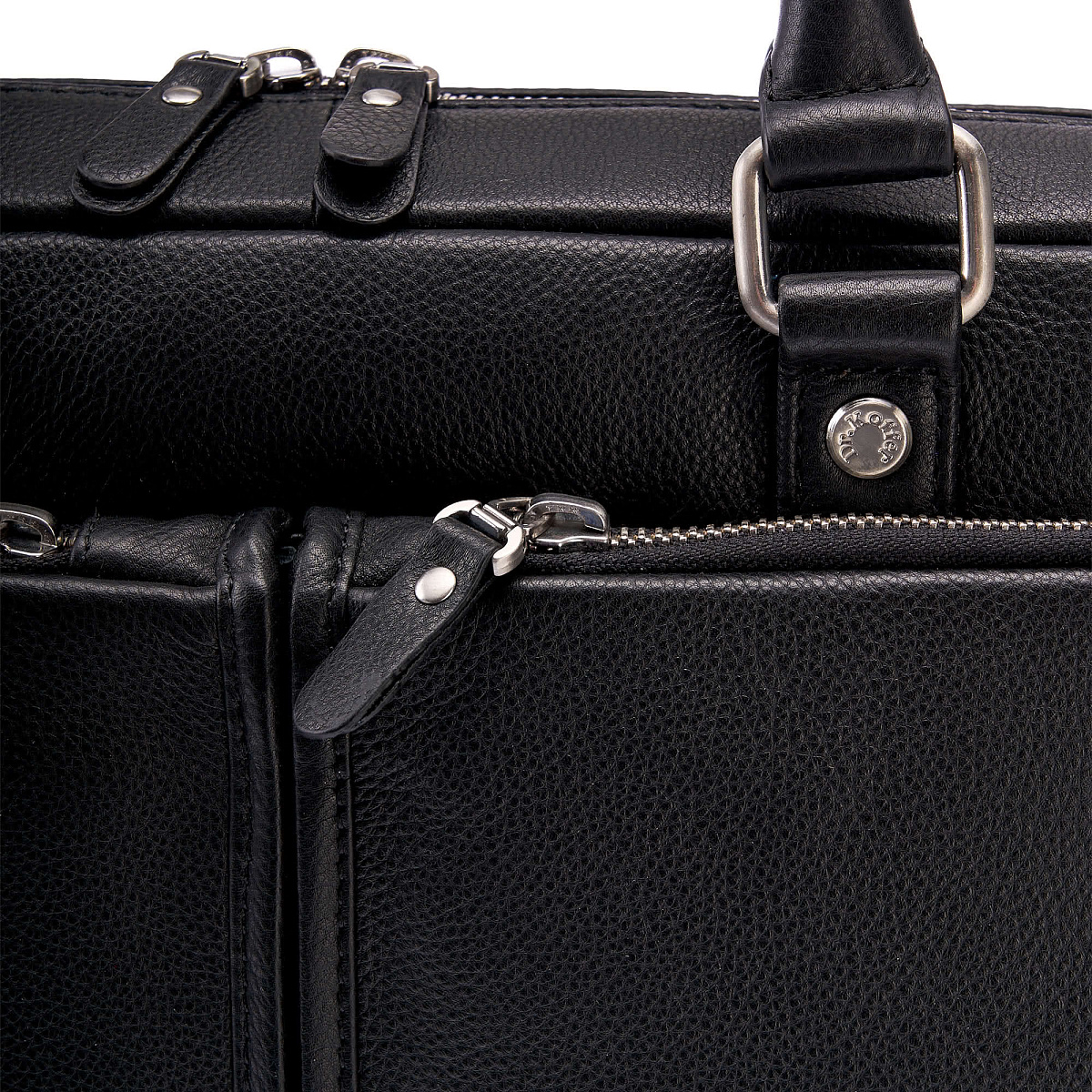 Деловая сумка Dr.Koffer из натуральной кожи черная